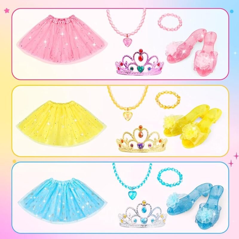 MELAND Vestido de princesa para niñas con accesorios de disfraces - Imagen 7