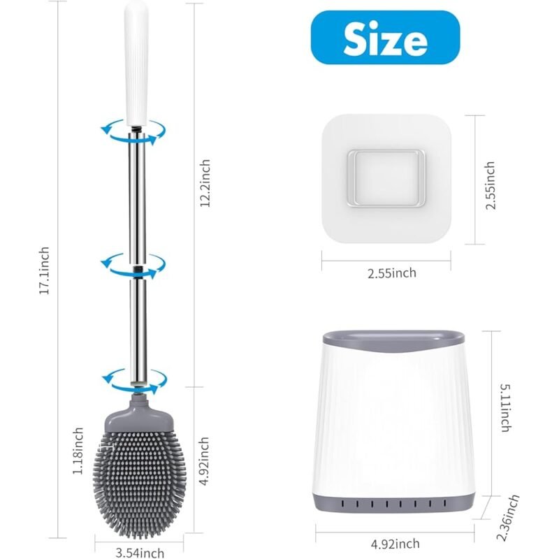 Escobilla de inodoro TRENTI con soporte ventilado y cabezal flexible - Imagen 8