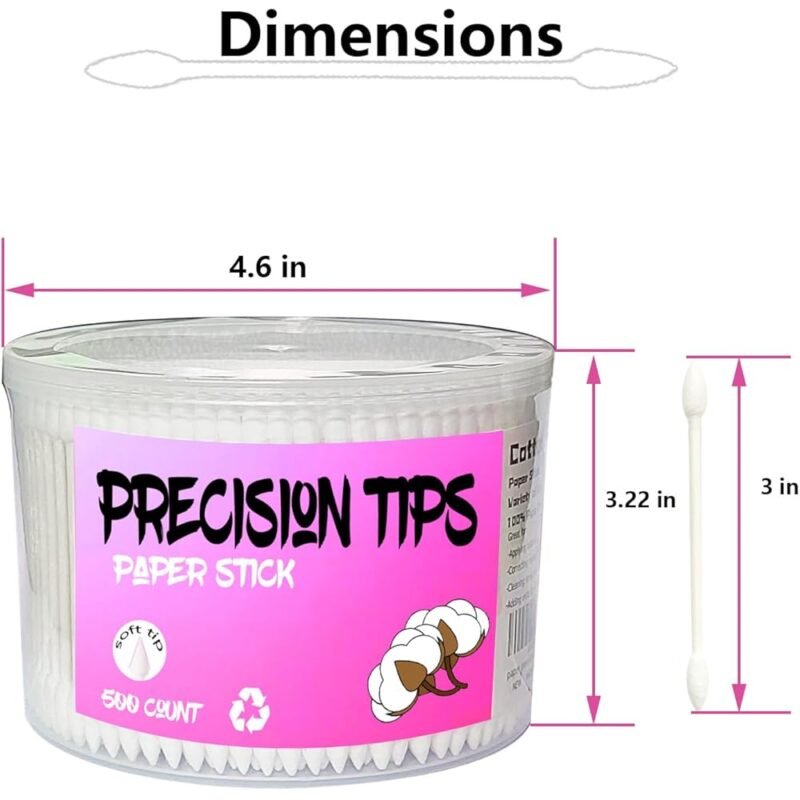 Hisopos de Algodón de Doble Punta 500 Capullos para Cuidado Personal y Maquillaje - Imagen 4