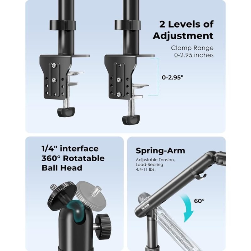 Viozon Soporte de Cámara Superior Aluminio Flexible 360° para DSLR - Imagen 6