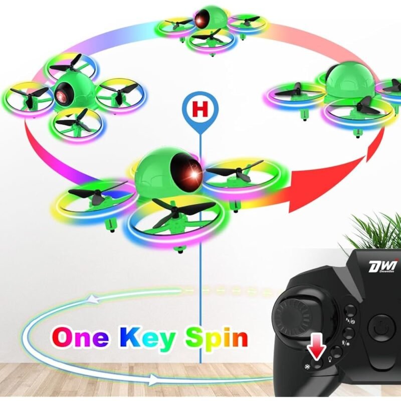 Dwi Dowellin Mini dron para niños con luces y fácil control - Imagen 5