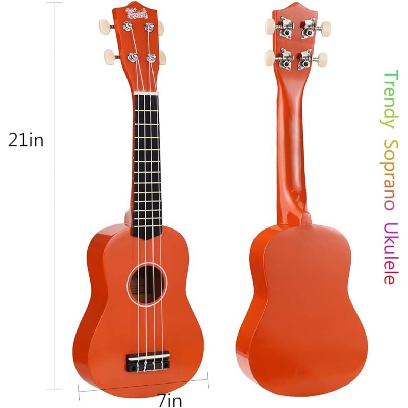 Ukelele Soprano Trendy 21 Pulgadas para Principiantes Color Naranja - Imagen 9