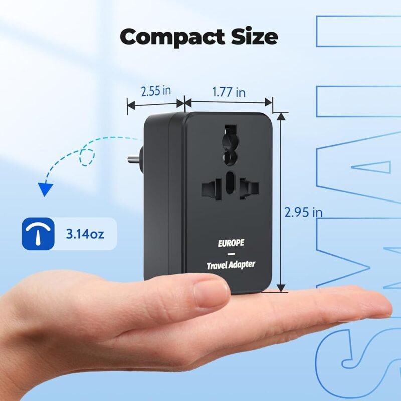 Adaptador de Viaje FUNPRO de Estados Unidos a Europa con USB - Imagen 6