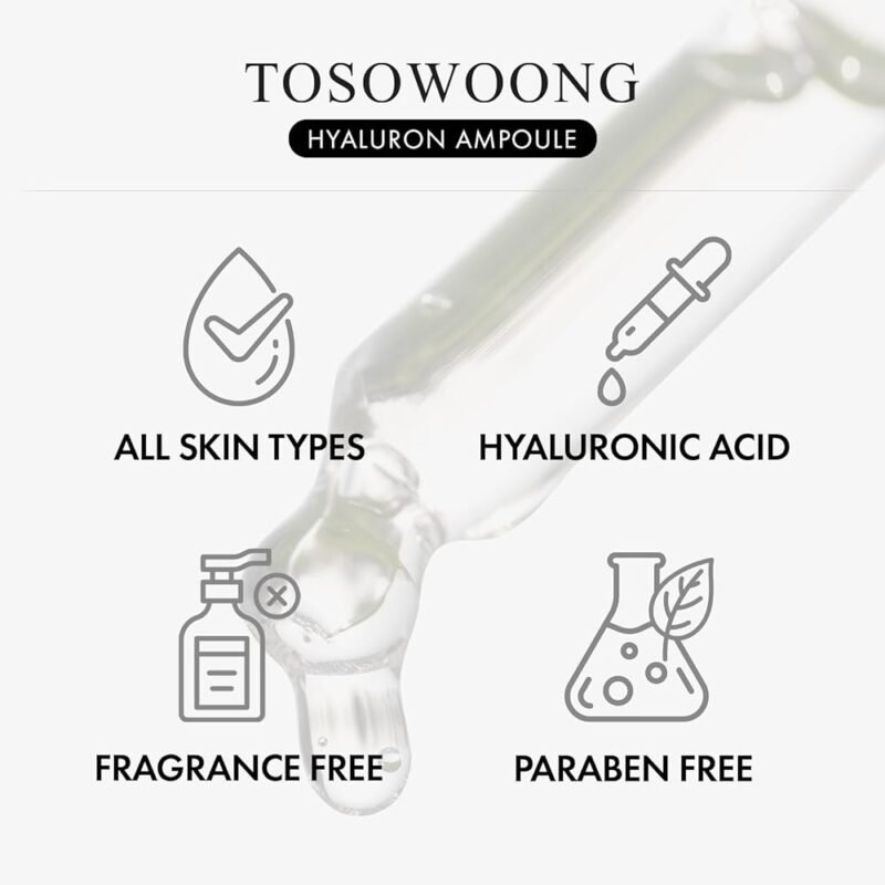 TOSOWOONG Ampolla de Ácido Hialurónico Brillo Hidratante 50ml - Imagen 6