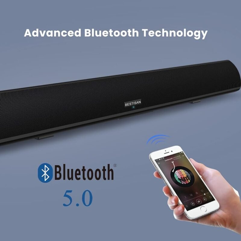 BYL Barra de sonido con cable y Bluetooth 5.0 para TV 71 cm - Imagen 3