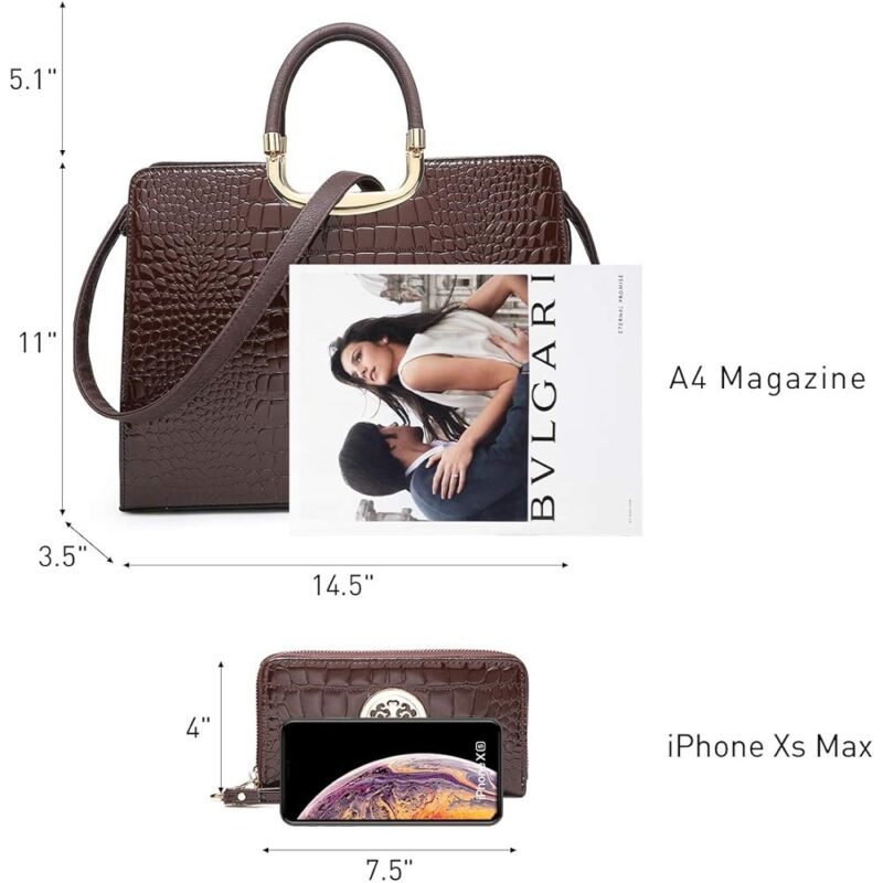 Bolso de mano para mujer con asa superior y cartera a juego - Imagen 3