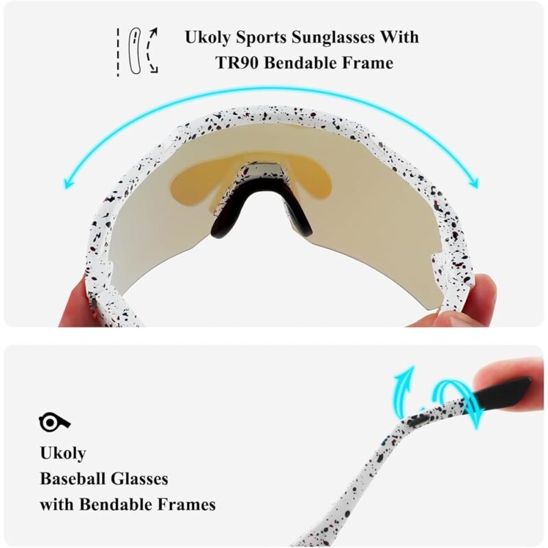 Ukoy Gafas de Sol de Béisbol para Hombres y Mujeres Protección UV400 - Imagen 5