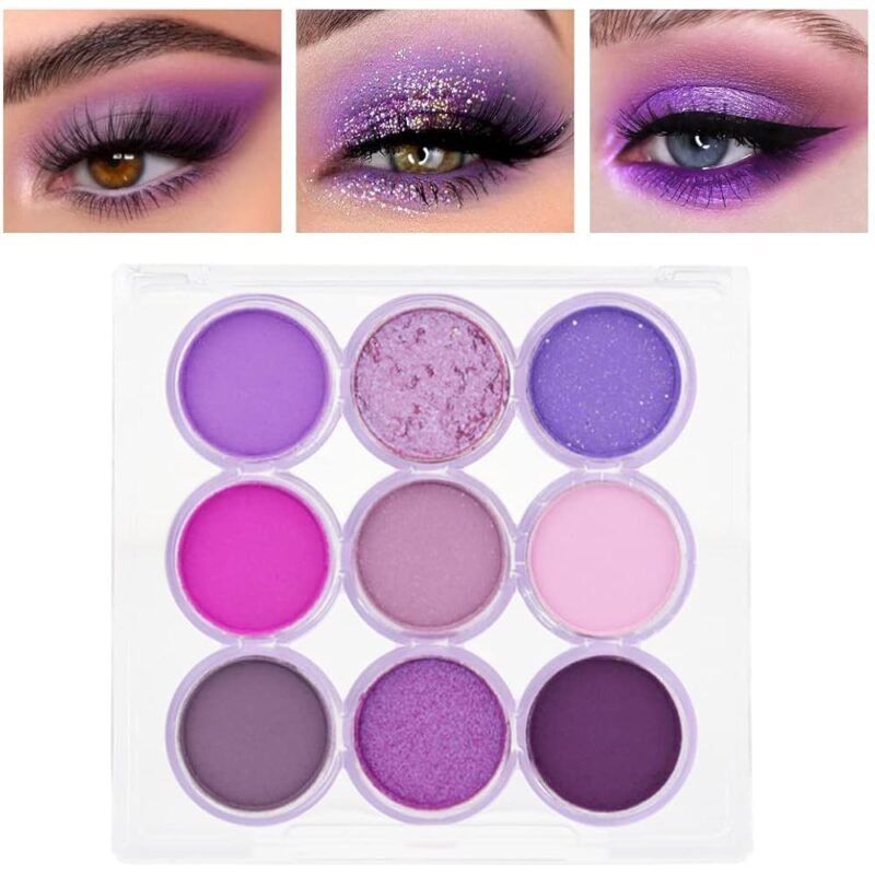 SUAKE Paleta de sombra de ojos mate brillante 9 colores resistentes al agua