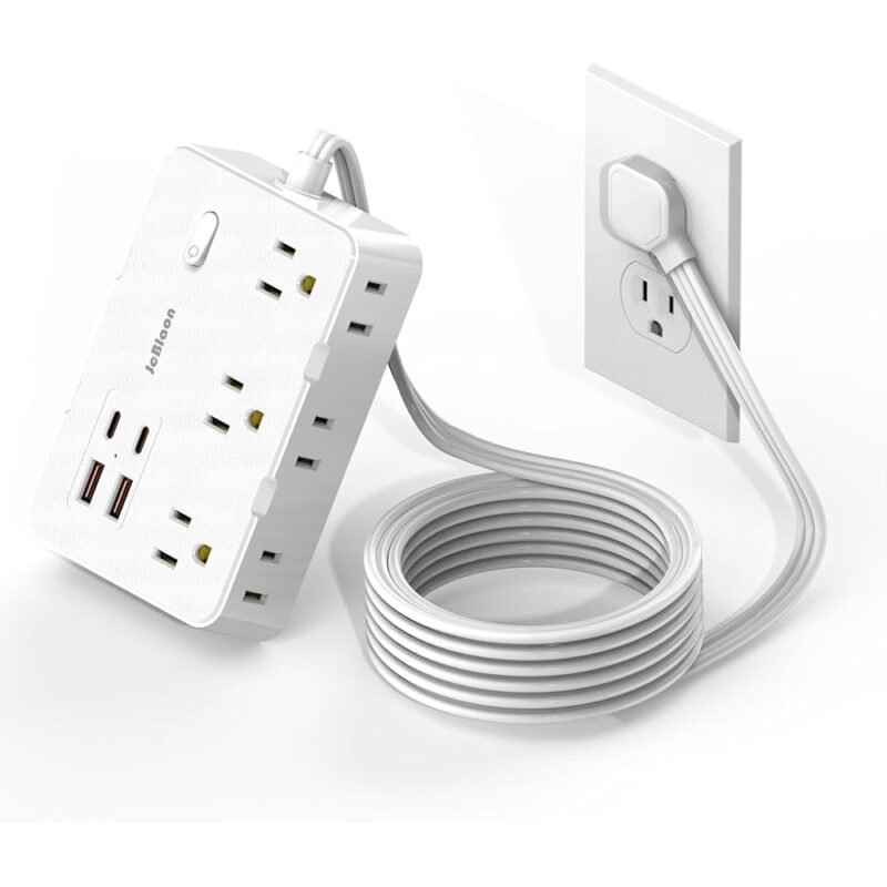 JcBlaon Regleta Protectora con 6 Tomas y 4 Puertos USB C