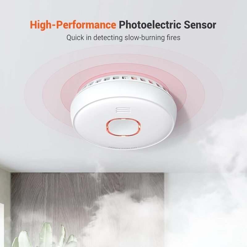 Jemay Detector de Humo Tecnología Fotoeléctrica Alarma con LED - Imagen 2