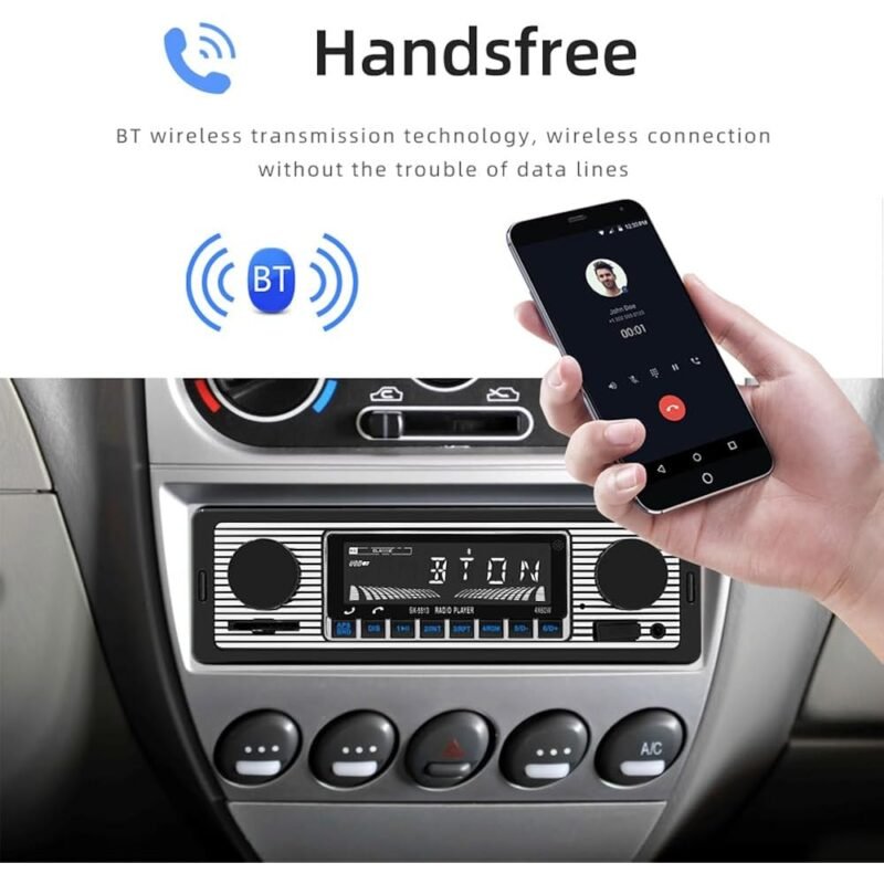 Plixify Radio clásica de coche DIN simple 7 pulgadas Bluetooth - Imagen 5