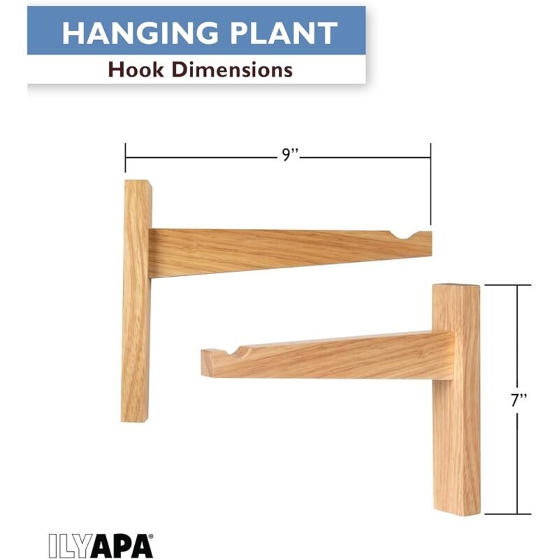 Ilyapa Ganchos Colgantes de Madera para Plantas 9 Pulgadas - Imagen 2