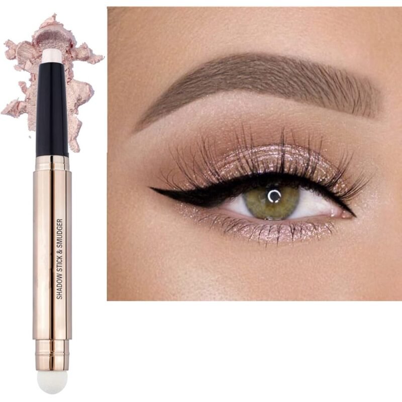 LGSZGDCN Sombra de Ojos en Barra Metálica Mate Brillante Crema