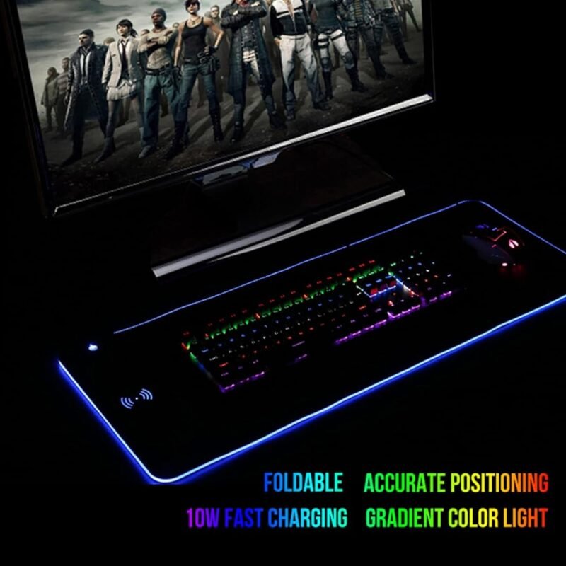 COOSKIN Alfombrilla de Mouse de Carga Inalámbrica RGB Grande para Juegos - Imagen 3