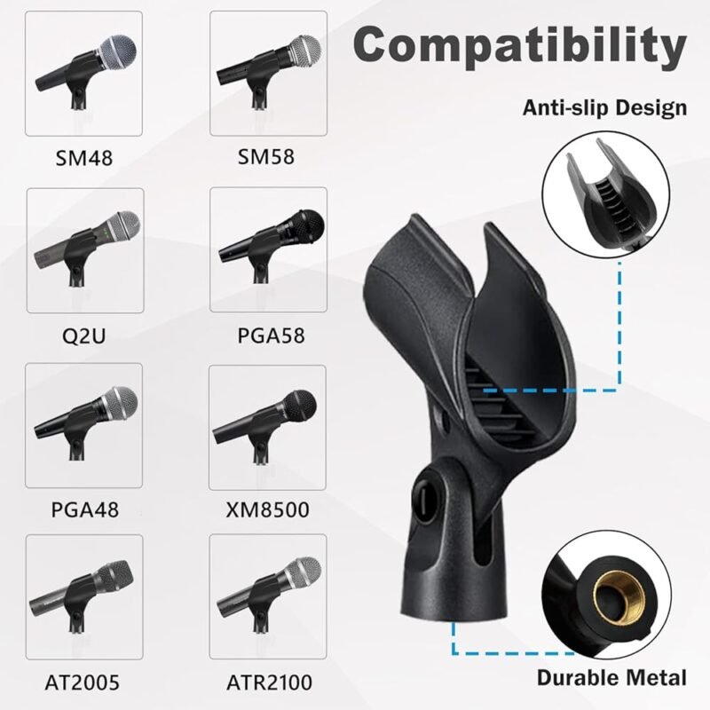 Mictop Soporte Universal para Clip de Micrófono Paquete de 2 - Imagen 3