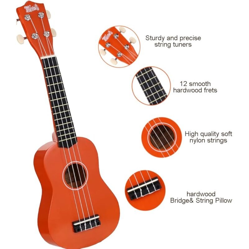 Ukelele Soprano Trendy 21 Pulgadas para Principiantes Color Naranja - Imagen 2