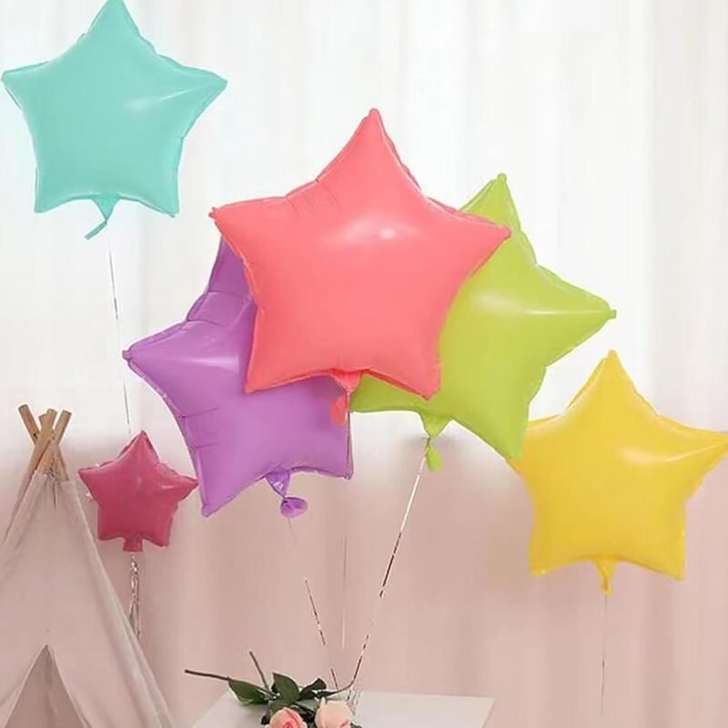 KALOR Globos de Mylar Estrella Morado Pastel 18 Pulgadas 10 Piezas - Imagen 3