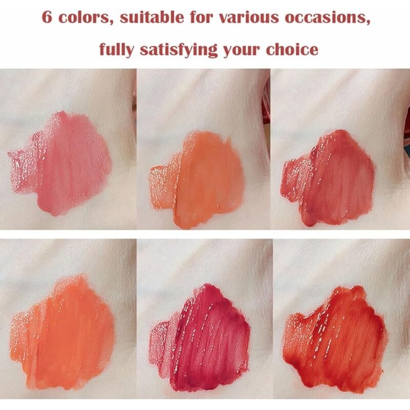 Yasovigi 6pcs Jelly Lip Gloss Bear Lip Stain Hidratante y Larga Duración - Imagen 4