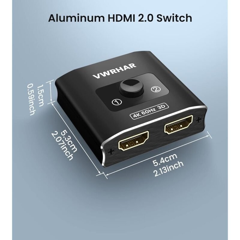 VWRHar Divisor de Interruptor HDMI 4K 60Hz conmutador 2 en 1 - Imagen 7