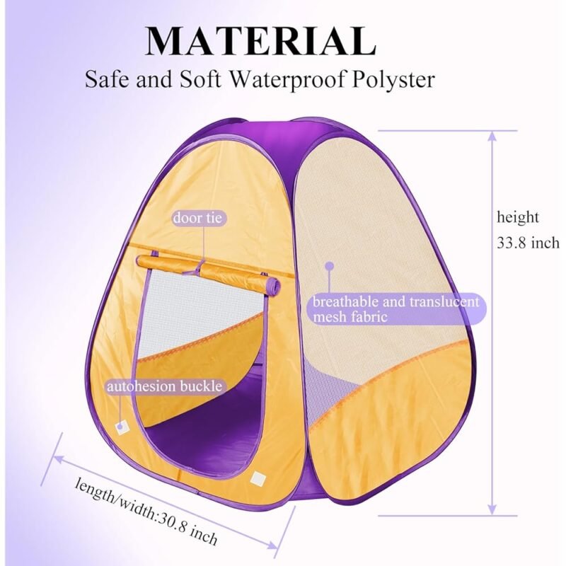 Tienda de campaña para niños y niñas naranja fácil de usar - Imagen 4