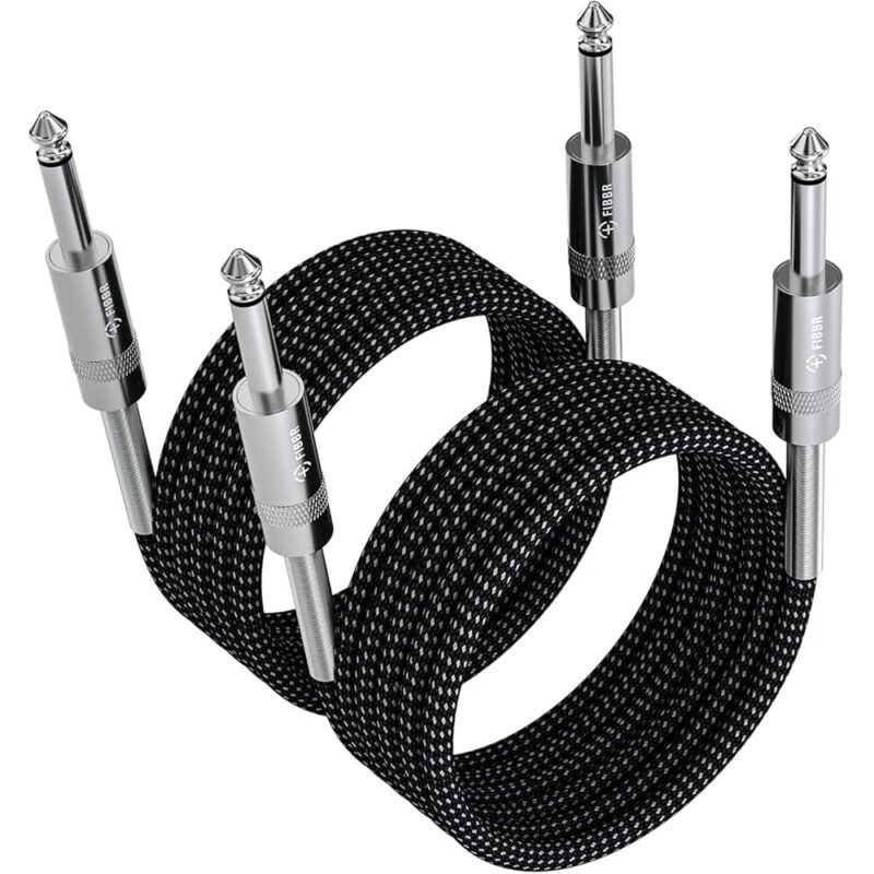 FIBBR Cable de audio estéreo de 33 pies para guitarra y equipos de audio