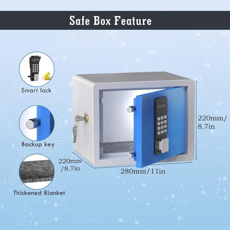 WeHere Caja de Seguridad Digital Pequeña Ideal para Hogar y Oficina - Imagen 4