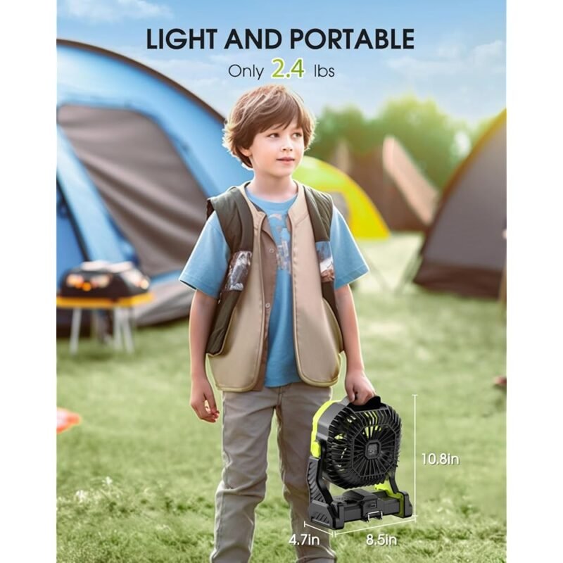 Ventilador Portátil DOWILLDO Camping Batería Recargable 12000 mAh - Imagen 7