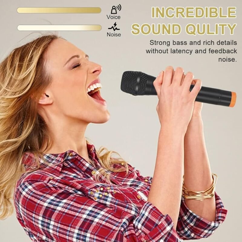 ALPOWL Micrófono Inalámbrico Dual UHF para Karaoke y Eventos - Imagen 6