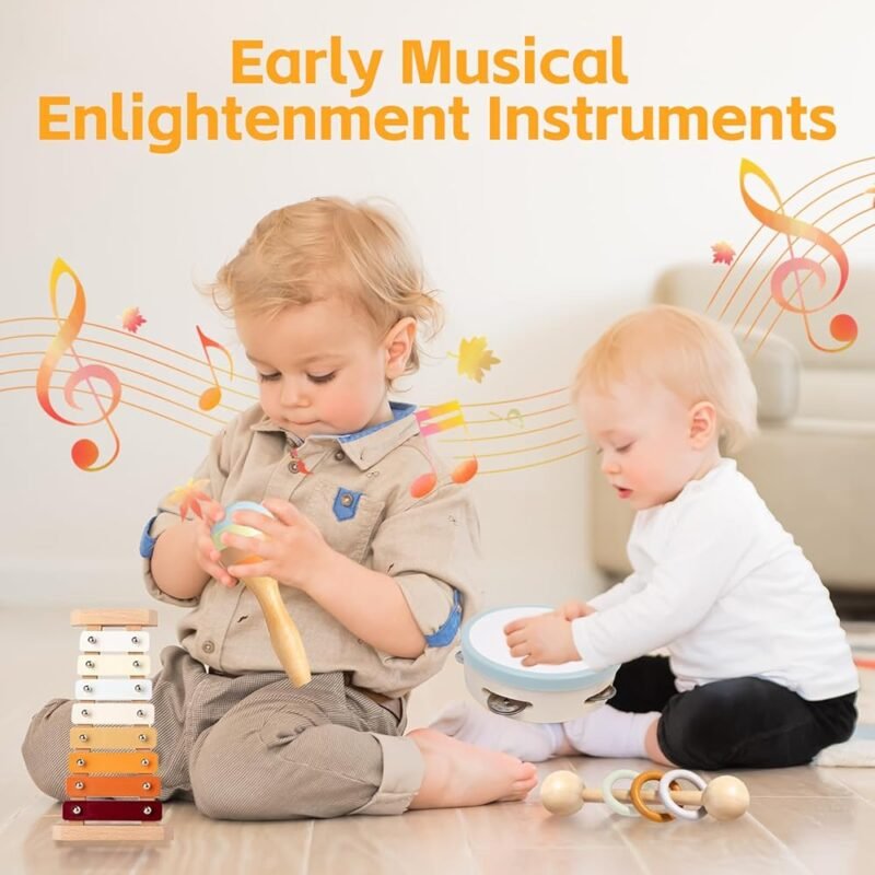 Instrumentos Musicales para Bebés Juguetes Montessori de Madera - Imagen 6