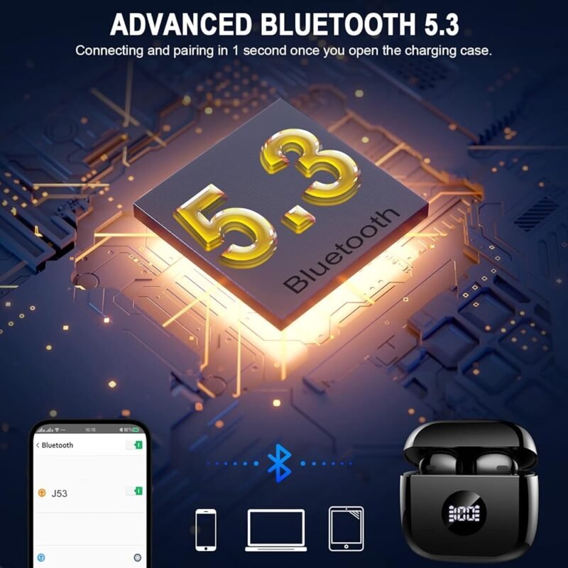 Auriculares Inalámbricos Bluetooth 5.3 con Pantalla LED y Cancelación de Ruido - Imagen 3