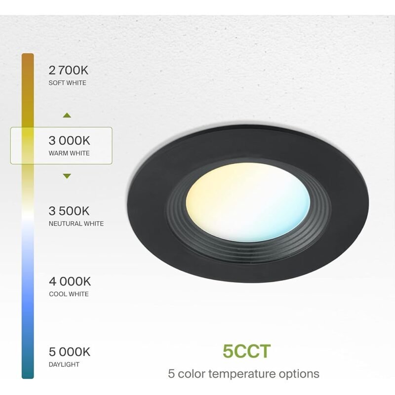 ASD Retrofit Iluminación LED Empotrable 6 Pulgadas Negro 12 W 1009 Lúmenes - Imagen 6