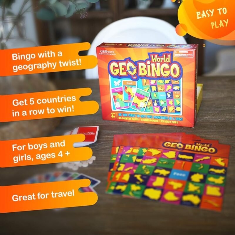 GeoToys GeoBingo Juego de Geografía para Niños y Familias - Imagen 3