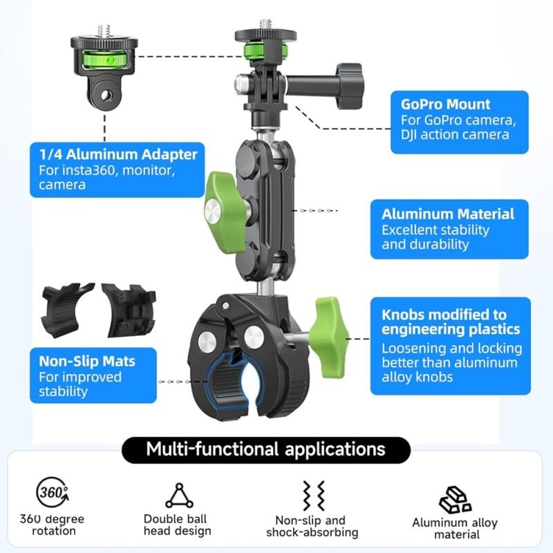 HEMMOTOP Soporte de Motocicleta para GoPro y Cámaras de Acción - Imagen 8