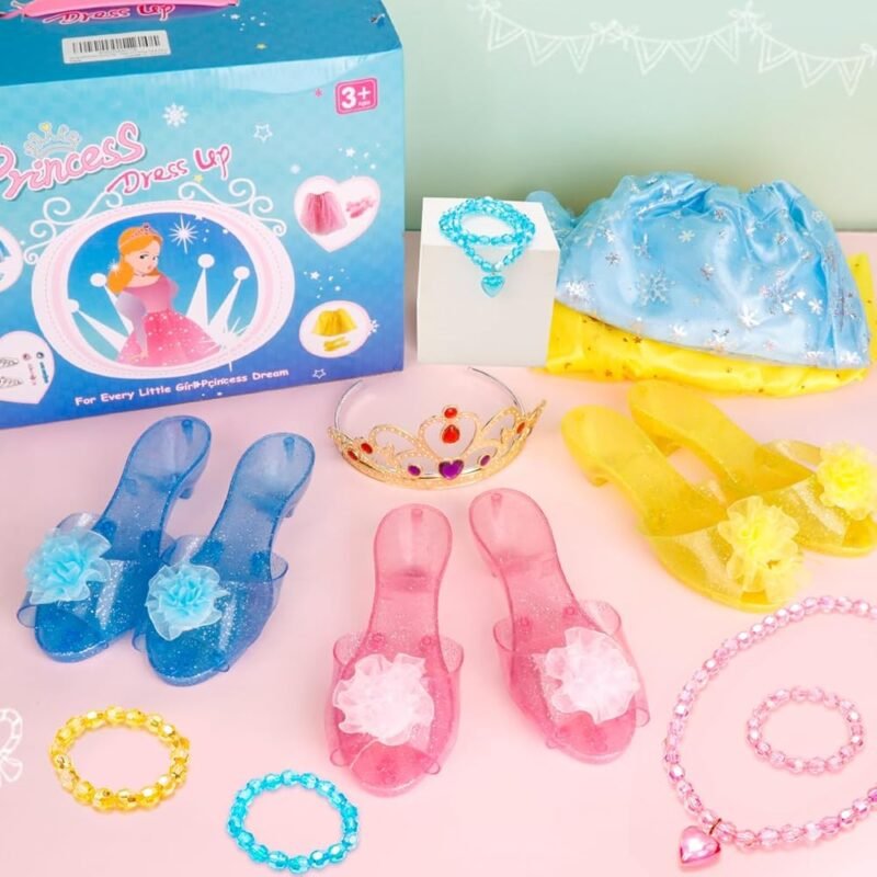 MELAND Vestido de princesa para niñas con accesorios de disfraces - Imagen 4