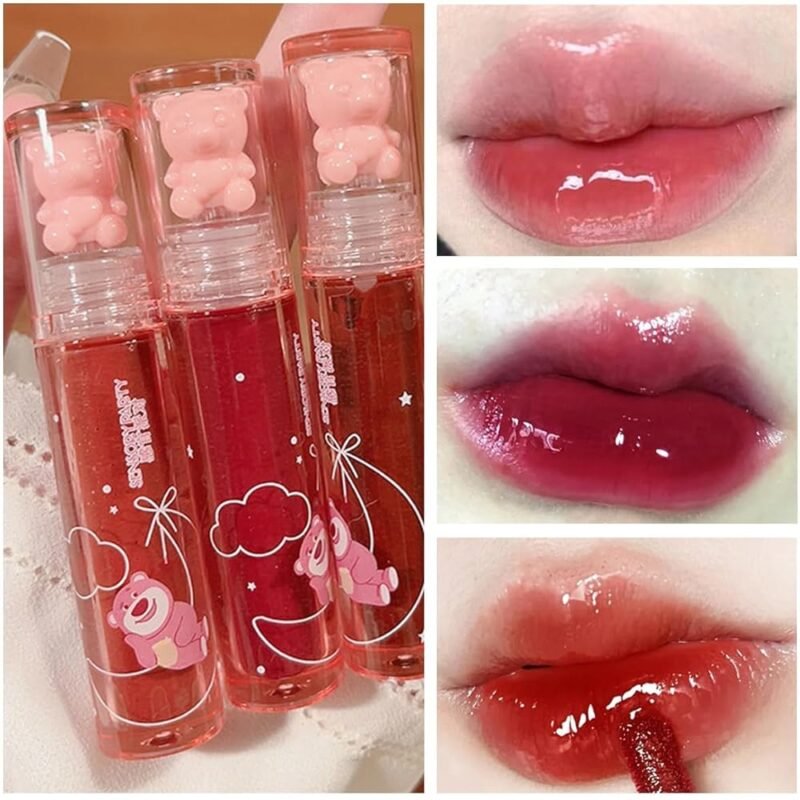 Yasovigi 6pcs Jelly Lip Gloss Bear Lip Stain Hidratante y Larga Duración - Imagen 2