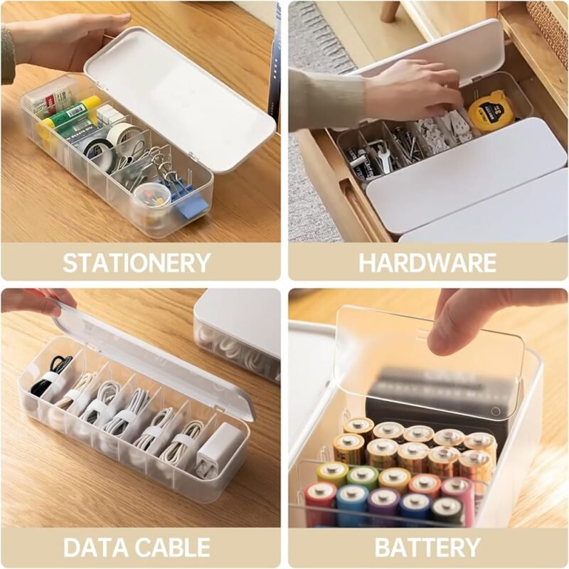 Organizador de Cables PAVSTINE con 7 Bridas y Compartimentos Ajustables - Imagen 5