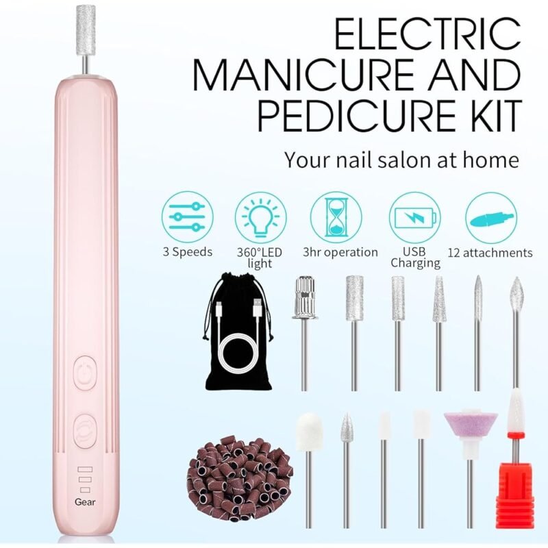 Hoxida Taladro de Uñas Eléctrico Kit Profesional Manicura y Pedicura - Imagen 2