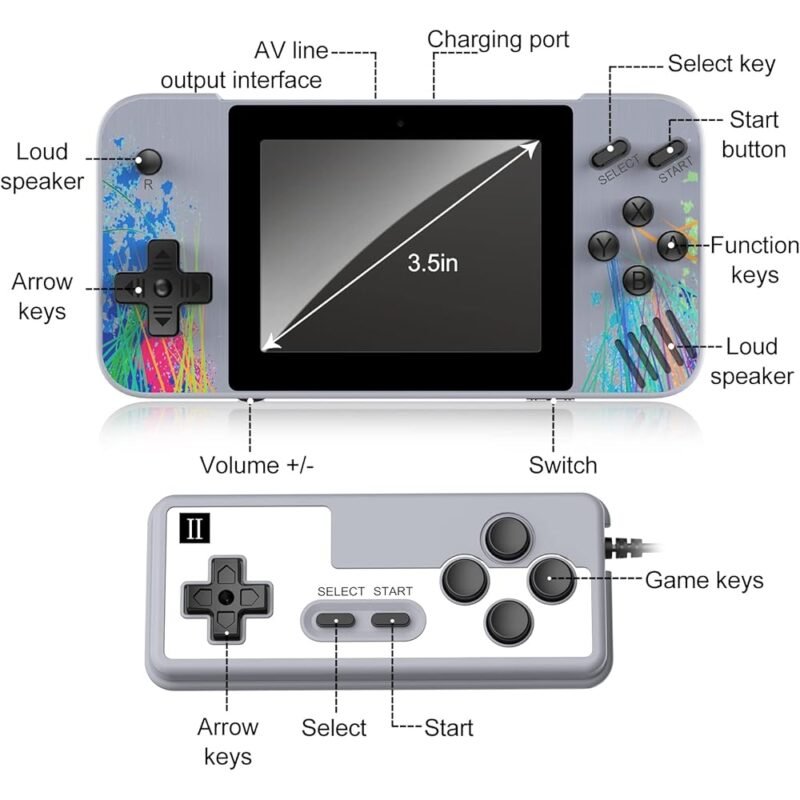 Consola de juegos de mano Coniengk 800 juegos clásicos 3.5 pulgadas - Imagen 7