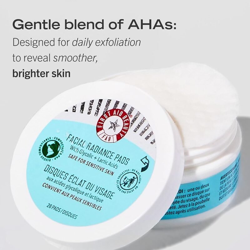 First Aid Beauty Almohadillas Faciales Radiance Exfoliantes diarias AHA - Imagen 4