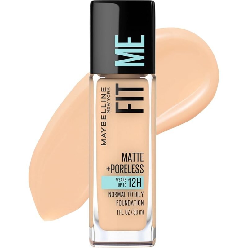 MAYBELLINE Fit Me Base de Maquillaje Líquida Mate Antiporos Tono Marfil Clásico