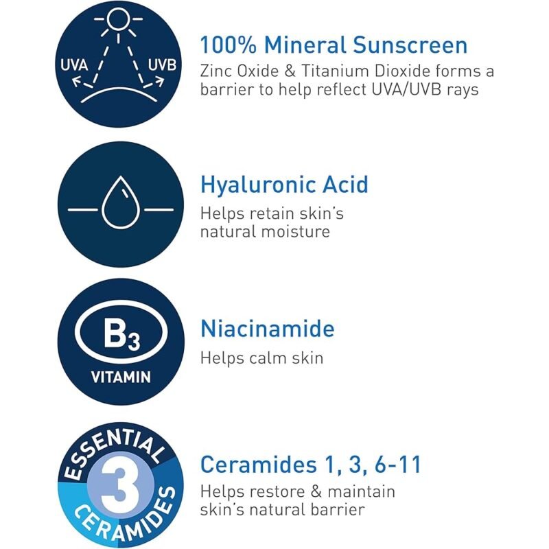 CeraVe Protector Solar Mineral SPF 50 para Cara con Ácido Hialurónico - Imagen 2