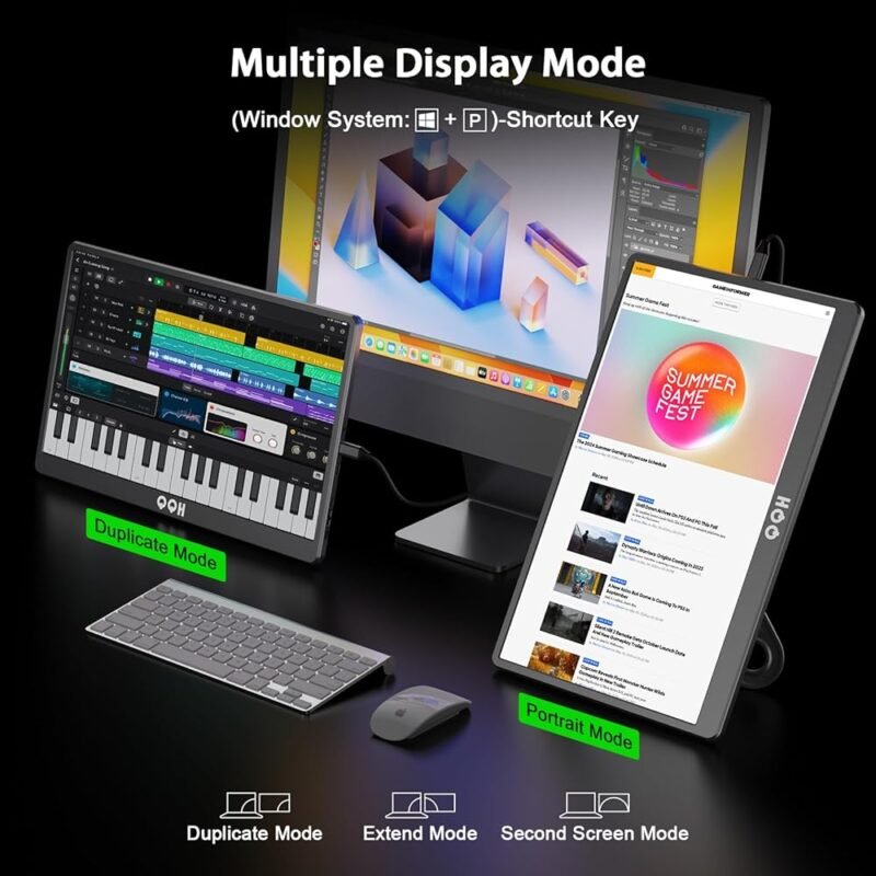 QQH Monitor portátil FHD 15.6 pulgadas HDMI USB C para juegos y trabajo - Imagen 4