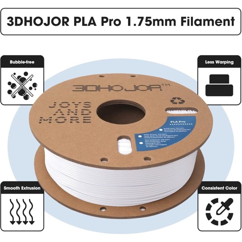 Filamento PLA Plus Pro para impresoras 3D FDM Carrete de 2.2 lbs Blanco - Imagen 2