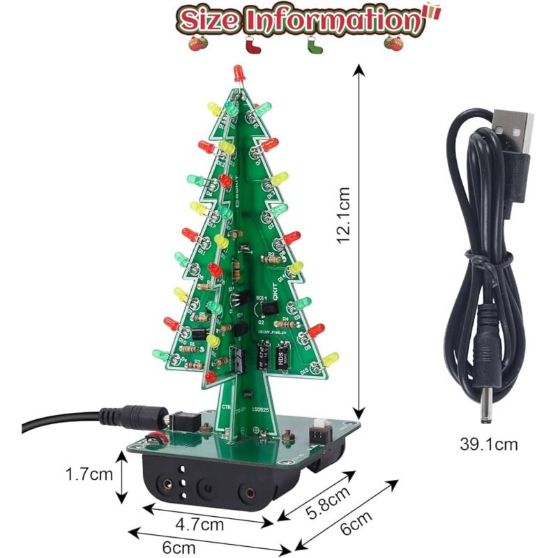 IS Icstation Kit de Soldadura de Árbol de Navidad 3D con LED - Imagen 7