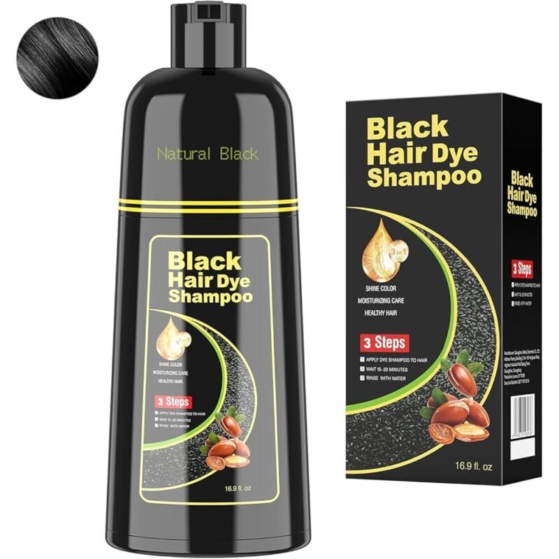 KAISASA Champú de Tinte para Cabello Negro 3 en 1 16.9 fl oz