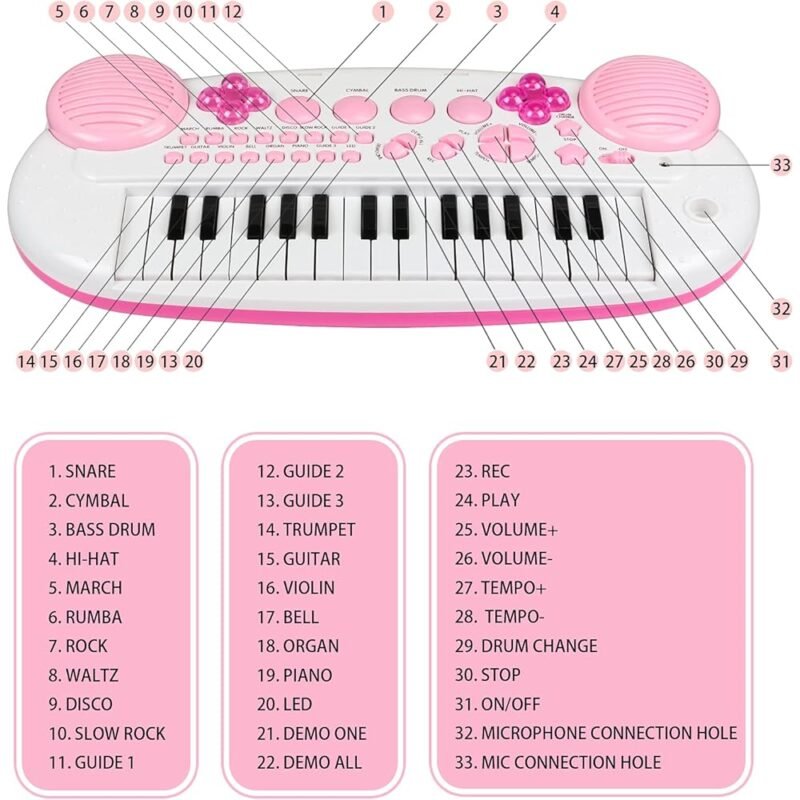 Juguetes de Teclado de Piano para Niños Piano de 31 Teclas Multifuncional - Imagen 6