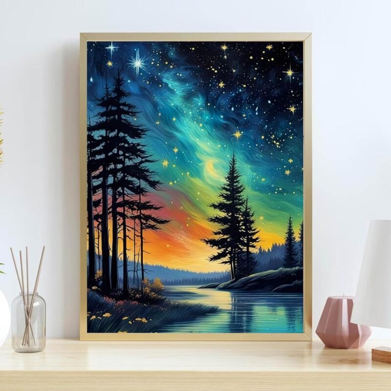 FOXKISS Kit de Pintura Artística de Diamante de Estrella de Árbol para Adultos - Imagen 2