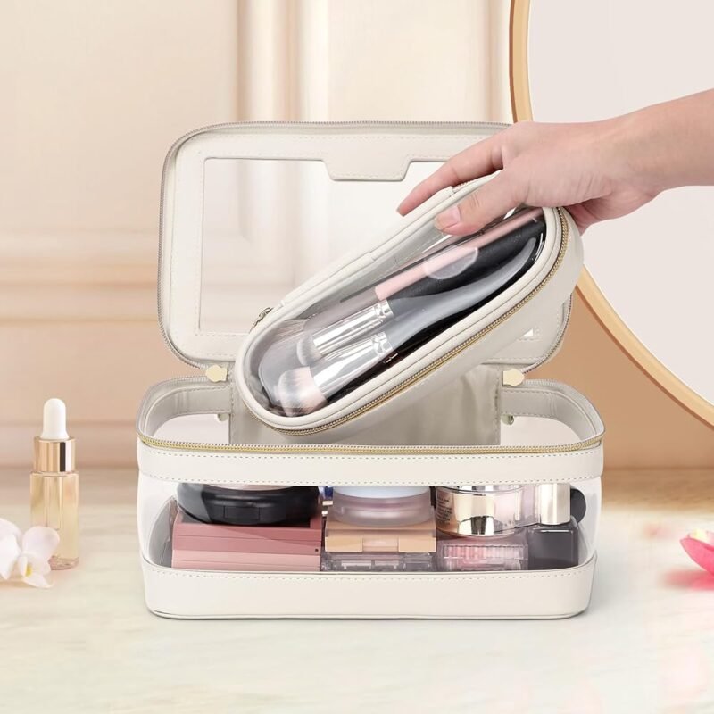 Soimeat Bolsa de Maquillaje Transparente de Viaje y Estuche de Cosméticos - Imagen 7