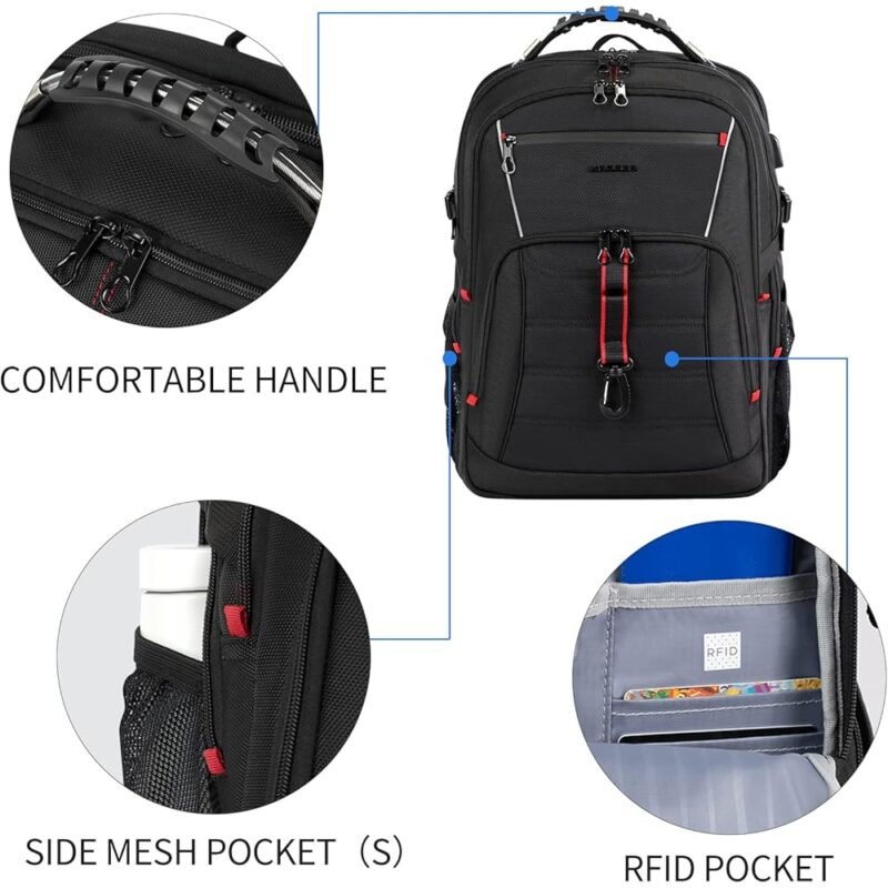 KROSER Mochila de viaje para laptop de 18.4 pulgadas con puerto USB - Imagen 4