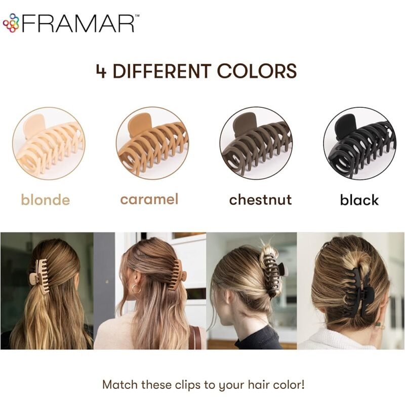 FRAMAR Pinza Grande para el Cabello Elegante y Moderna - Imagen 7